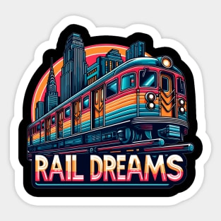 Subway Train, Rail Dreams Sticker